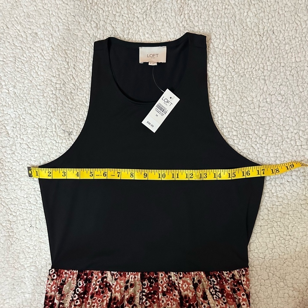 NWT LOFT Black and Red Floral Dress - Picture 9 of 12